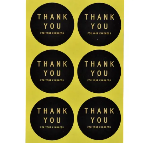 [72178] Naklejka z napisem "THANK YOU..." 40mm 6szt