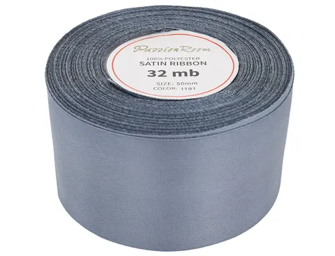 [850003] Wstążka satynowa 50mm 32mb stalowa
