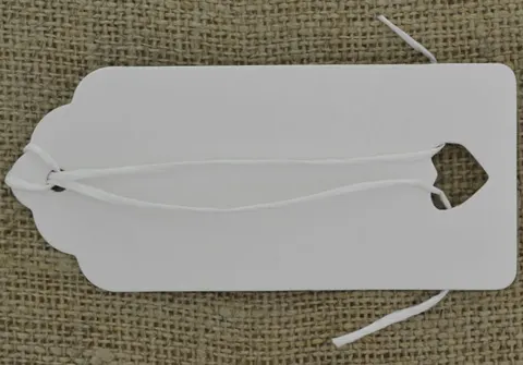 [07163] Metki ze sznurkiem 90*40mm białe 2szt