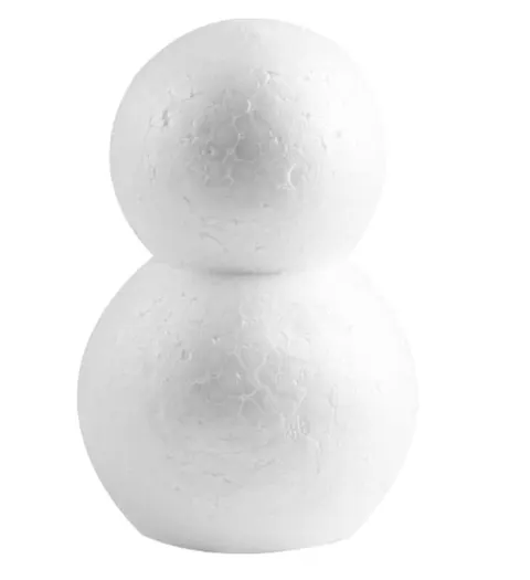 [60812] Bałwan styropianowy dwie kulki 15cm biały