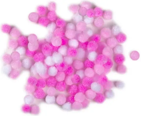 [59404] Pompony poliestrowe 1cm 120 sztuk różowe