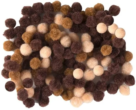 [59409] Pompony poliestrowe 1cm 120 sztuk brązowe