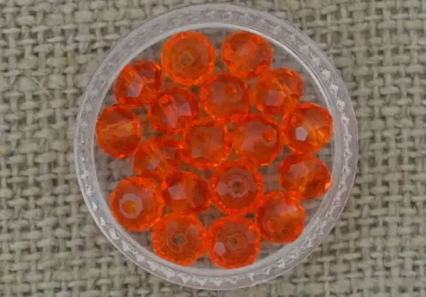 [70184] Koralik szklany fasetowany 6mm pomarańczowy 10szt