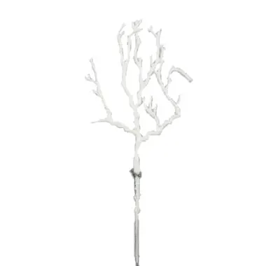 [6801111] Gałązka brokatowa rózga 25cm biała