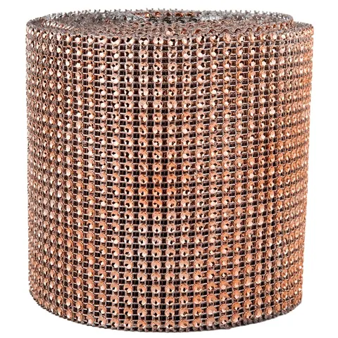 [59475] Taśma z cyrkoniami rose gold 12cm 9m