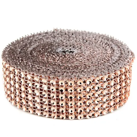 [59492] Taśma z cyrkoniami rose gold 3cm 4,5m