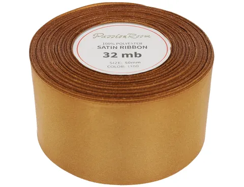 [850206] Wstążka satynowa 50mm 32mb cynamonowa