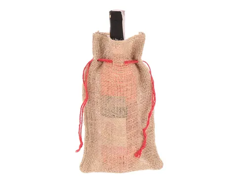 [74148] Worek jutowy z czerwonym sznurkiem 40x16cm
