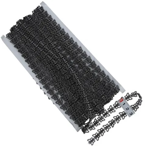 [594142] Taśma motylki na sznureczku czarne 13mm 9m