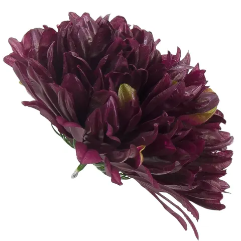 [680883] Główka chryzantema 10 płatków 16cm ciemnopurpurowa