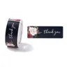 [72189] Naklejka z napisem "THANK YOU" czarna w róże 120szt