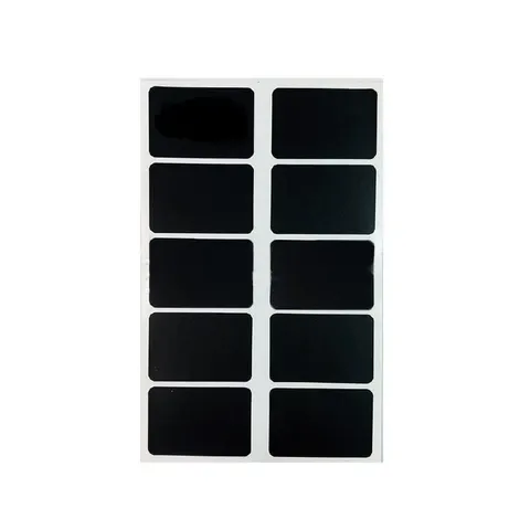 [721139] Naklejki prostokątne etykiety czarne 4x6cm 10szt