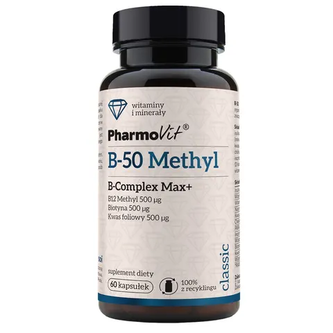 Pharmovit B-50 Methyl B-Complex Max+ suplement diety 60 kapsułek