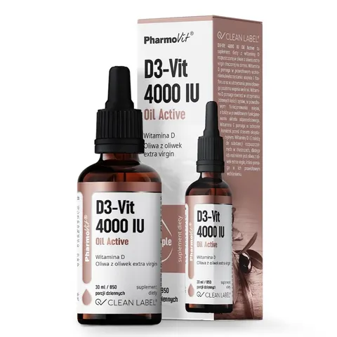 WITAMINA D3 W KROPLACH (100 mcg) BEZGLUTENOWA 30 ml - PHARMOVIT (CLEAN LABEL)