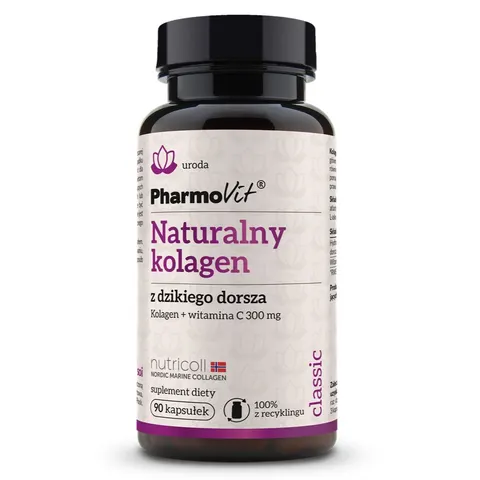 KOLAGEN Z DZIKIEGO DORSZA Z WITAMINĄ C BEZGLUTENOWY 90 KAPSUŁEK 36 g - PHARMOVIT (CLASSIC)