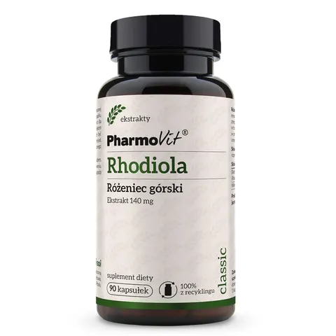 RHODIOLA (RÓŻENIEC GÓRSKI EKSTRAKT 140 mg) 90 KAPSUŁEK BEZGLUTENOWE 40,5 g - PHARMOVIT (CLASSIC)