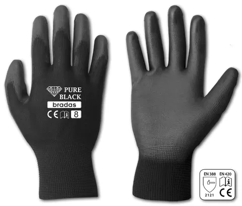 BRADAS RĘKAWICE ROBOCZE PURE BLACK ROZ. 9/BS