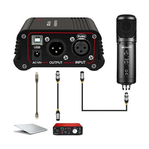 Przedwzmacniacz mikrofonowy zasilacz Phantom 48v BCM-PP03