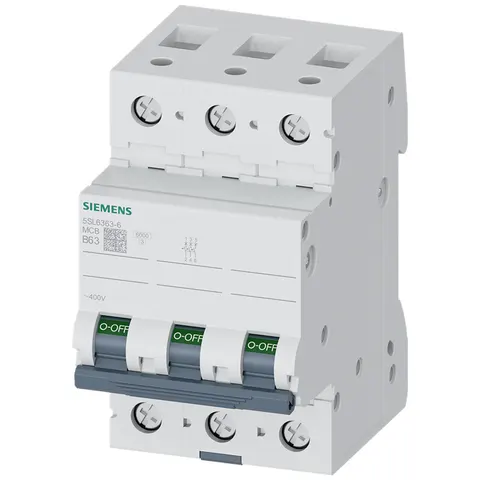 Wyłącznik nadprądowy 3P B63A 6kA 400V; 5SL6363-6, SIEMENS