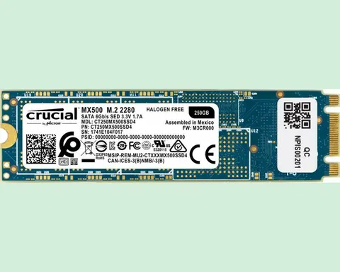 Dysk wewnętrzny SSD Micron Crucial MX500 250GB SATA M.2