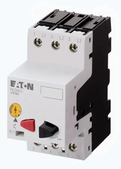 Wyłącznik silnikowy 3P 2,2kW 4-6,3A z napędem przyciskowym, PKZM01-6,3; EATON