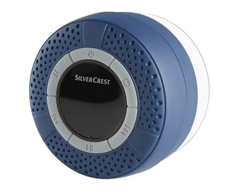 Wodoodporny głośnik do kąpieli SilverCrest SBL 3 C3 LED FM niebieski