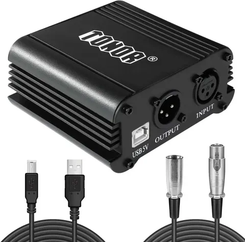 Zasilacz mikrofonowy Tonor 48V Phantom USB XLR