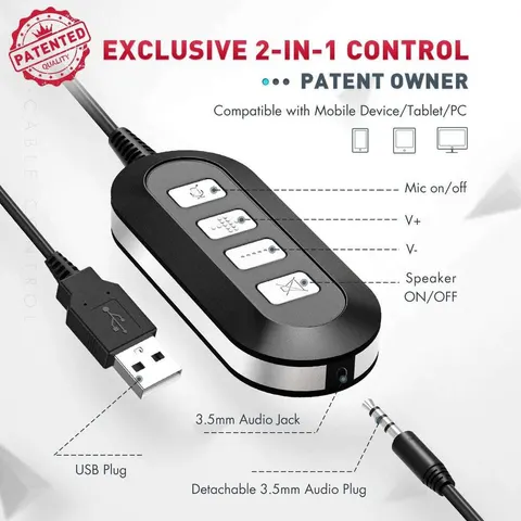 Przejściówka z Jack 3.5mm na USB do słuchawek firmy Mpow