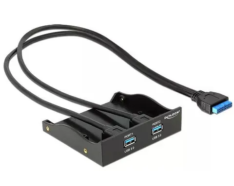 Koncentrator panel czołowy DELOCK 61896 USB 3.0 2-porty wewn. 19 Pin