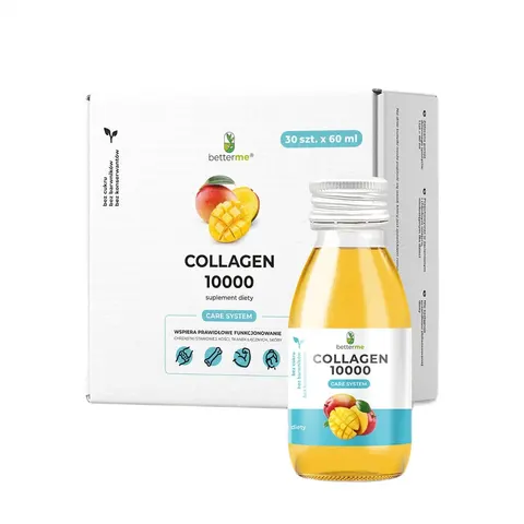 BetterMe Collagen 10000 Care System kolagen rybi do picia suplement diety Mango 30x60ml