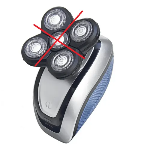 Elektryczna golarka rotacyjna 5 w 1 Shaver 4D srebrny, bez głowic