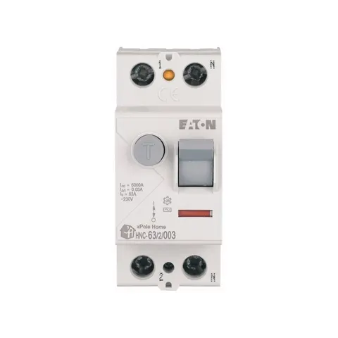 Wyłącznik różnicowoprądowy 2P 63A 30mA typ AC 6kA, HNC-63/2/003; 194692 EATON ELECTRIC