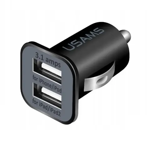 Ładowarka samochodowa 2-porty USB 5V 3.1A USAMS