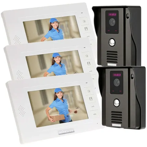 Zestaw wideodomofon KKmoon S780-EU Night Vision 3 monitory 2 rejestratory