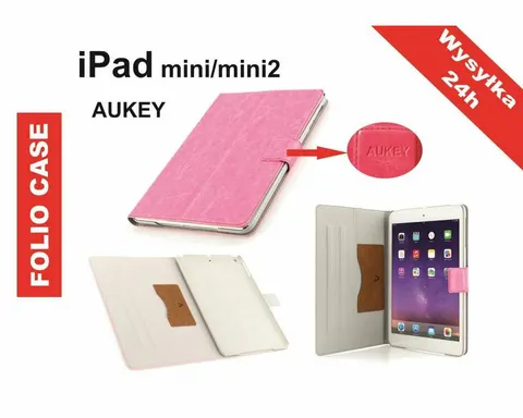 Etui różowe Aukey Apple ipad mini 2 mini 3 skóra