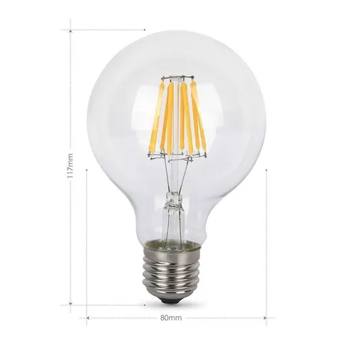 Żarówka E27 LED filament 600lm Ciepła 8W~65W Albrillo