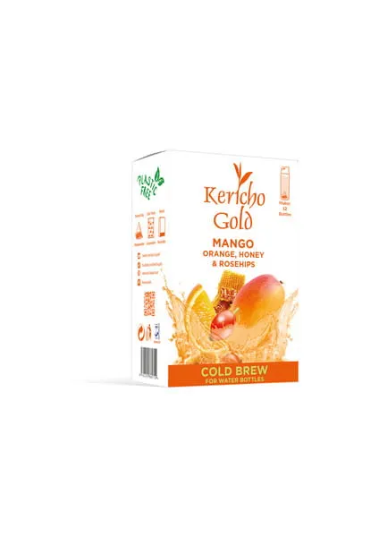 Kericho Gold herbata na zimno 12 piramidek Mango, Pomarańcza, Miód, Róża