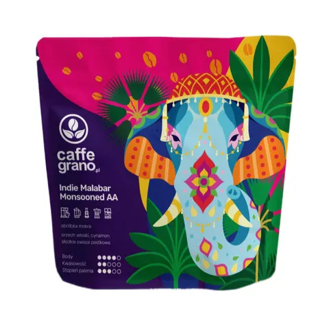 Caffe Grano India Malabar Monsooned AA ESPRESSO Kawa ziarnista 250g