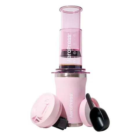 Zaparzacz do kawy AeroPress Go Plus - Różowy