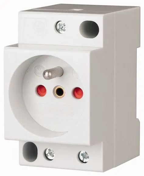 Gniazdo modułowe 2P+Z 16A 250V z przesłonami styków, na szynę, Z-SD230-BS; 266876, EATON ELECTRIC