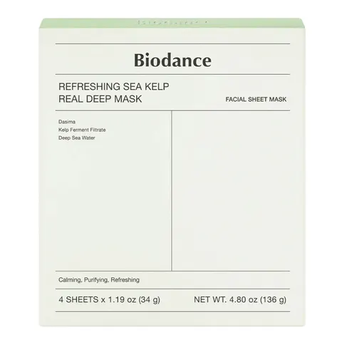 Biodance Refreshing Sea Kelp Real Deep Mask łagodząca maska w płachcie 4x34g