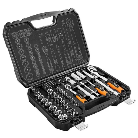 Klucze nasadowe NEO TOOLS 1/2 " 1/4 " zestaw 73 szt. CrV 08-673