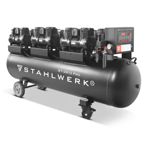 Kompresor bezolejowy STAHLWERK ST-2810 Pro - 10 bar | 11,83 KM | 8,70 kW | 280 l