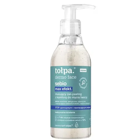 TOŁPA DERMO FACE SEBIO MAX EFEKT.MUSUJĄCY ŻEL-PEELING DO MYCIA TWARZY 195ML Z KAMFORĄ