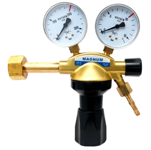 Reduktor tlenowy z zaworem odcinającym 2-manometryczny 10 bar