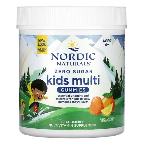 NORDIC NATURALS Kids Multi Zero Sugar Orange Lemon (120 żelek)
