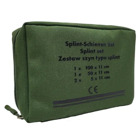 Zestaw 4 szyn unieruchamiających splint w etui zielony