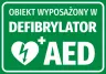 Tablica Obiekt wyposażony w defibrylator AED