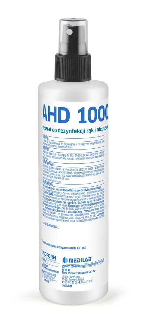 AHD 1000 preparat do dezynfekcji rąk i nieuszkodzonej skóry 250 ml