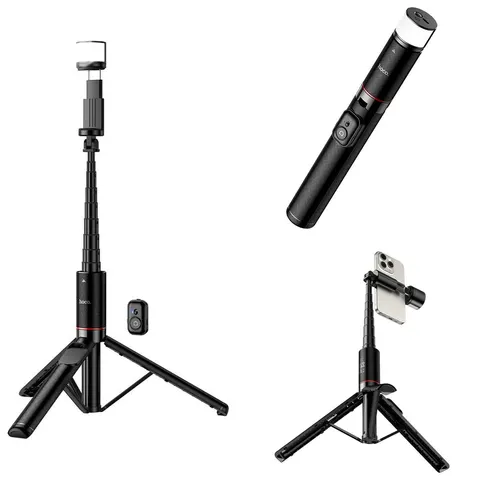 Selfie stick statyw z pilotem i światłem LED Hoco K34